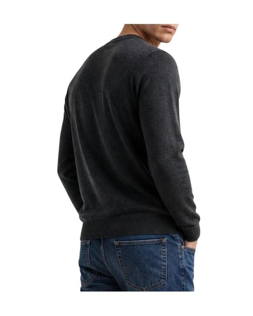 ARMANI EXCHANGE Black Long-Sleeve Crew-Neck Sweater for men