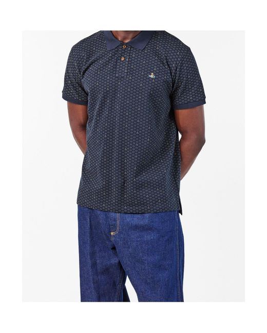 Vivienne Westwood Blue Short-Sleeved Polo Shirt for men