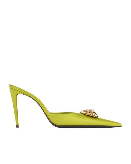 Saint Laurent Yellow Cosmo Mules