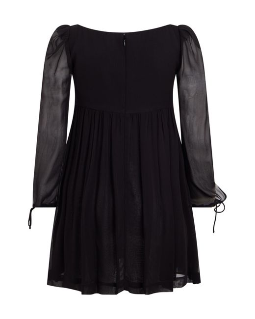 Philosophy Di Lorenzo Serafini Black Pleated Chiffon Minidress