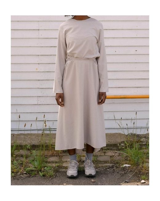 Baserange Gray Long Sleeve Apron Dress