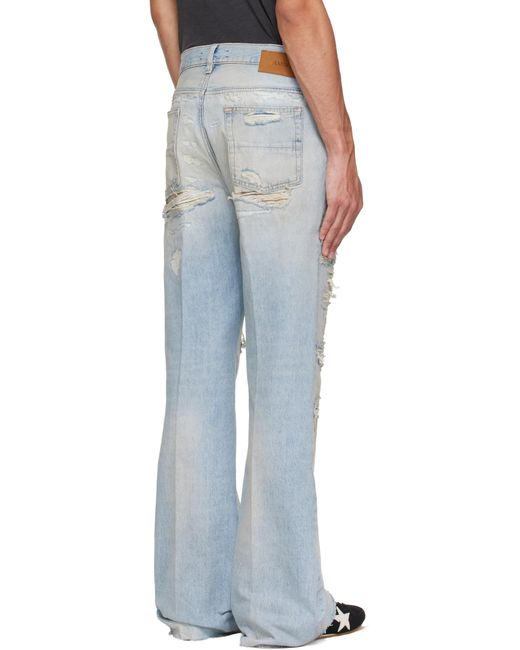 Amiri Blue Distressed Boot Cut Jeans for men