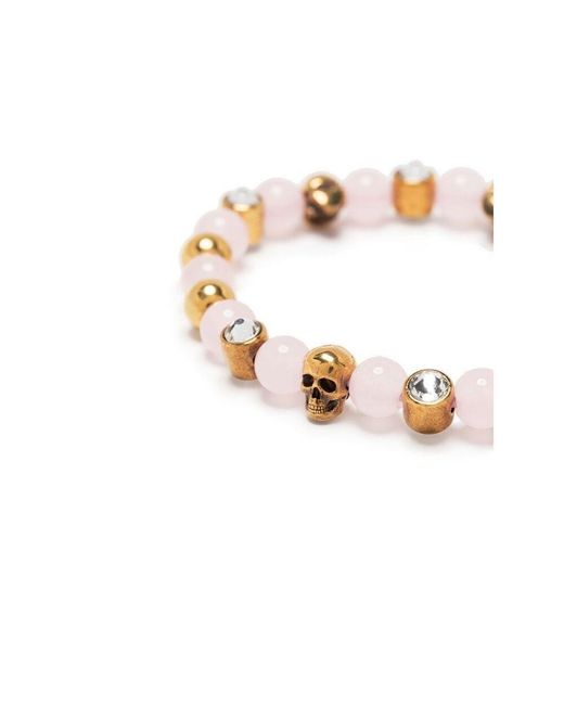 McQueen Metallic Skull-Charm Embellished Bracelet