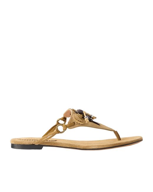 Isabel Marant Metallic Elato Thong Embellished Sandals