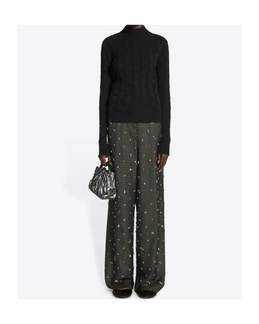 Dries Van Noten Black Mock Neck Knitted Jumper