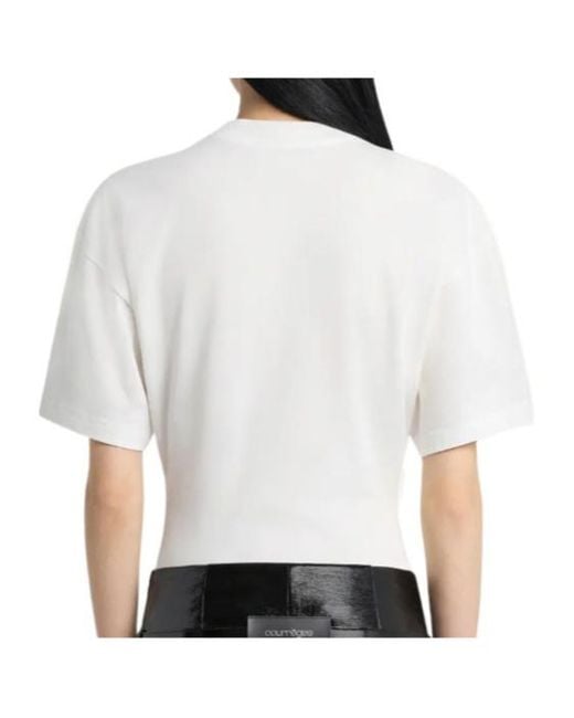 Courreges White Courrèges Waisted Printed T-Shirt