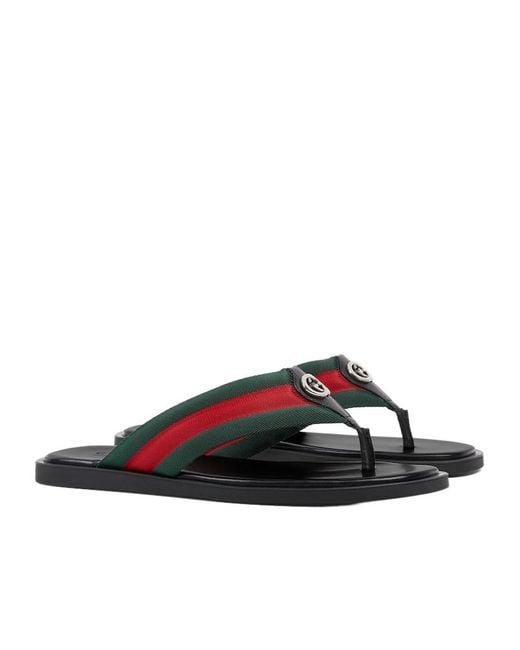 Gucci Multicolor Thong Sandal With Interlocking G for men