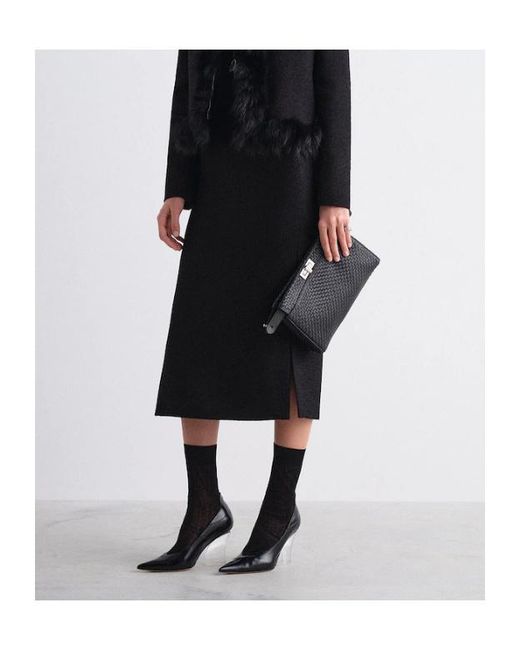 Fendi Black Wool Bouclé Skirt