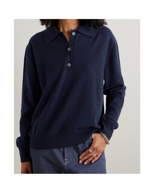 Rohe Blue Deconstructed V-Neck Sweater