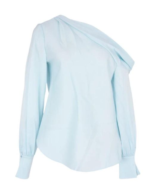 Jonathan Simkhai Blue Alice One-Shoulder Top
