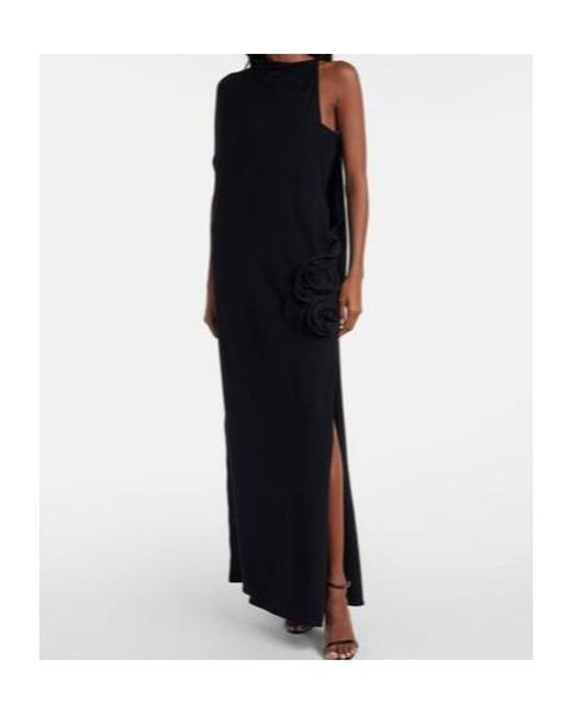 Magda Butrym Black Shawl-Style Asymmetrical Dress