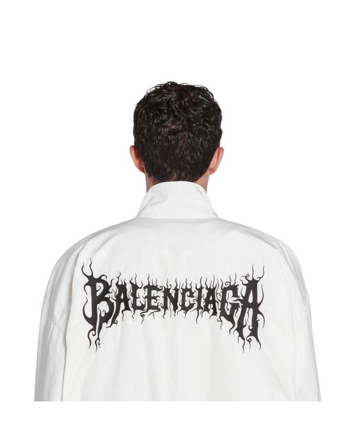 Balenciaga White Diy Metal Outline Tracksuit Zipper Casual Jacket for men