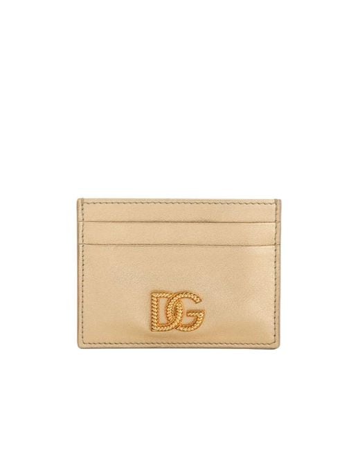 Dolce & Gabbana Natural Logo Plaque Card Holder