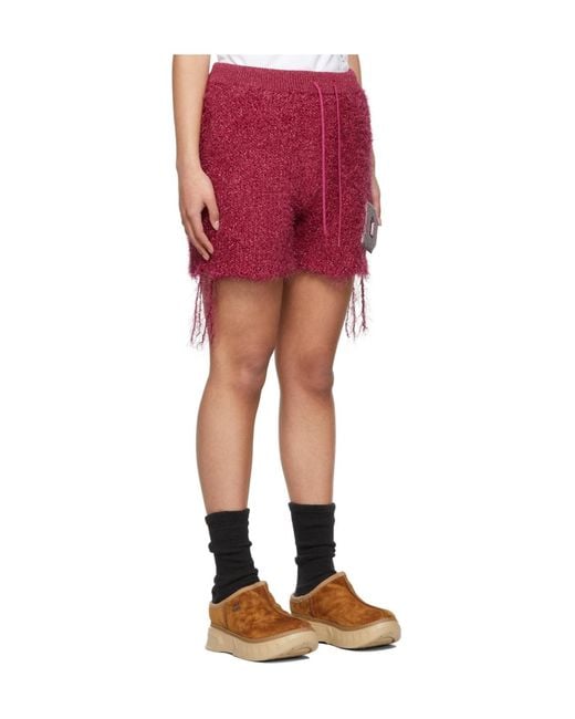 Doublet Red Metal Letter Elastic Waist Shorts