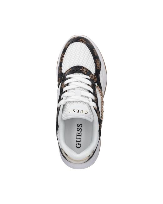Guess White Harpaa Chain-Logo Sneakers