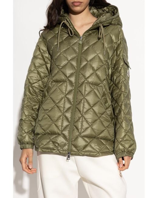 Moncler Green Camicia Zip-Up Quilted Jacket