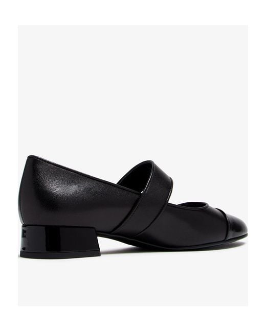 Tory Burch Black Cap-Toe Mary Jane Heeled Pumps
