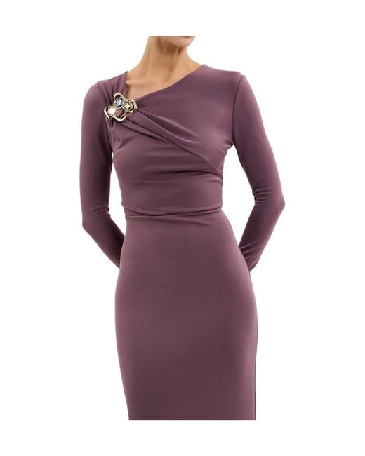 Rebecca Vallance Purple Nala Asymmetric Long Dress