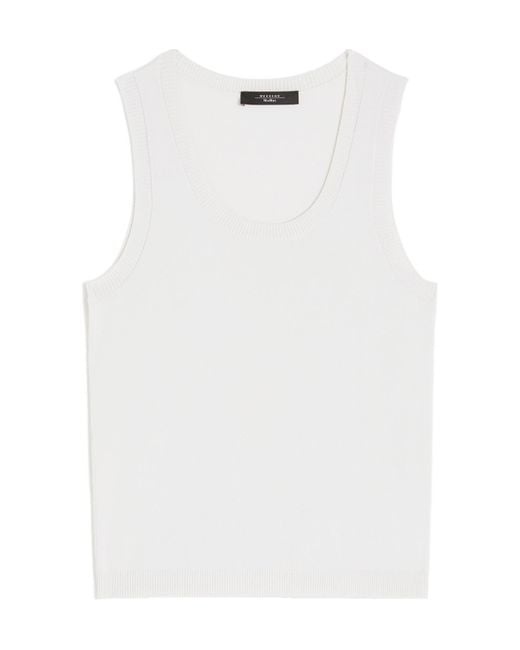 Weekend by Maxmara White Stretch Viscose Top