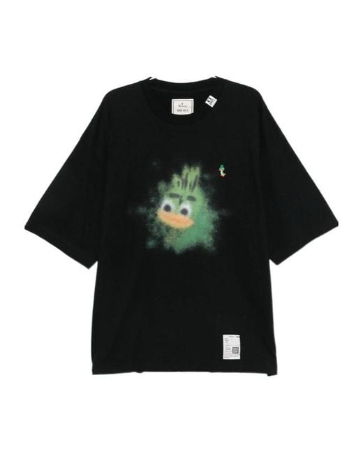 Maison Mihara Yasuhiro Black Printed Logo Patch T-Shirt for men