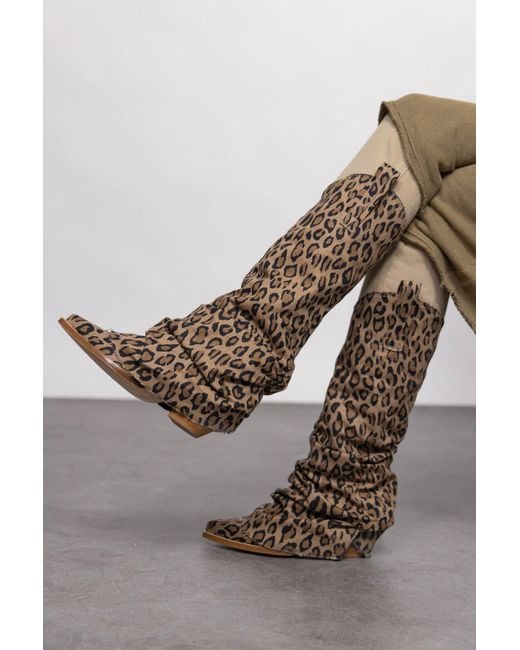 R13 Brown Leopard Print Boots