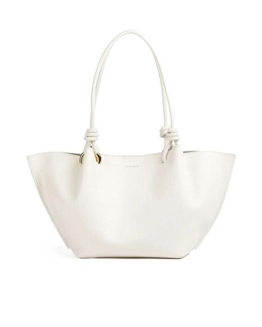 Coccinelle White Finn Medium Tote Bag