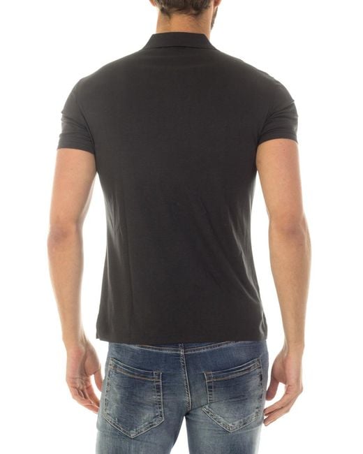 Armani Jeans Black Short-Sleeved Polo Shirt for men