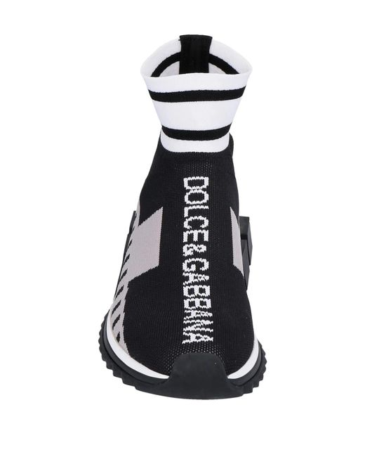 Dolce & Gabbana Black Colorful Knitted Casual Shoes