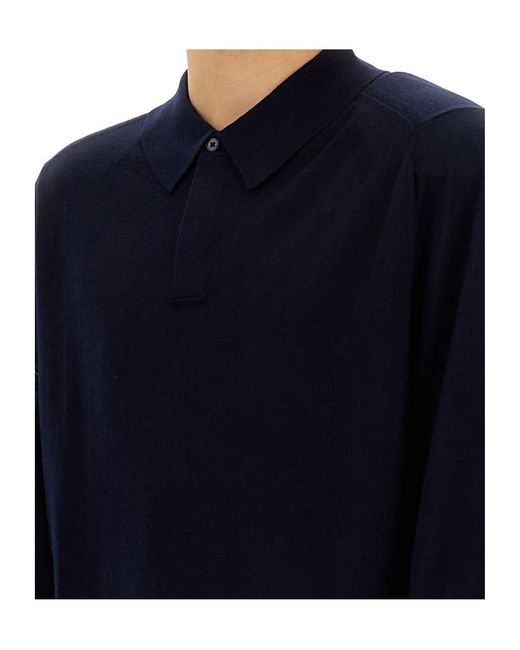 Paul Smith Black Long-Sleeve Knitted Polo Shirt for men