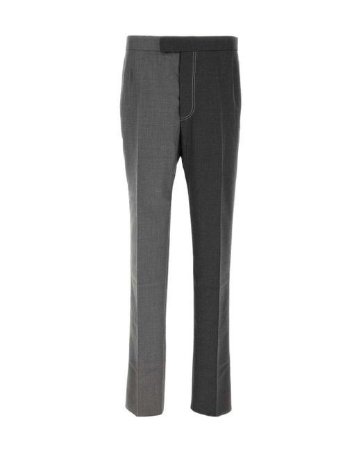 Thom Browne Gray Two-Toned Tailored Trousers for men