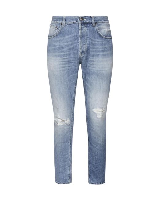 Dondup Blue Slim Fit Low Waist Jeans for men