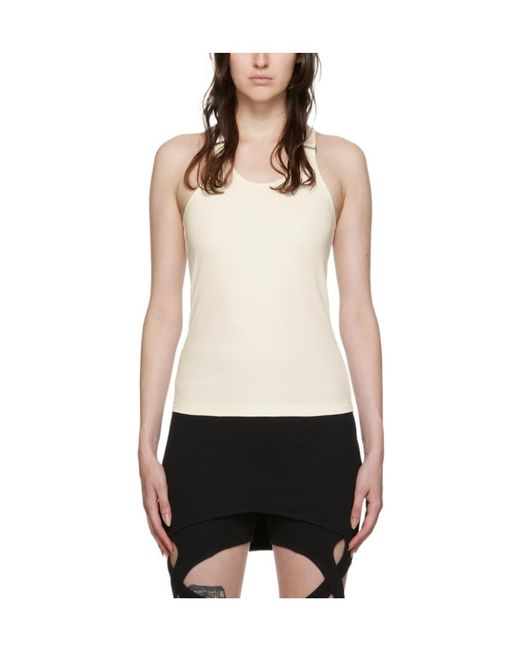 Dion Lee White E-Hook Ribbed Tank Top