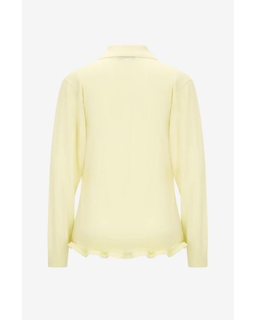 Stella McCartney Yellow Long-Sleeved Wool Polo Shirt