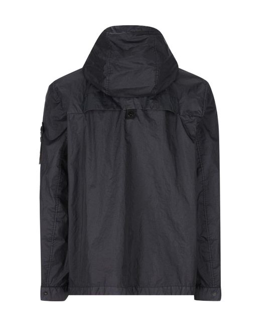Stone Island Blue Compass Patch Hooded Jacket for men