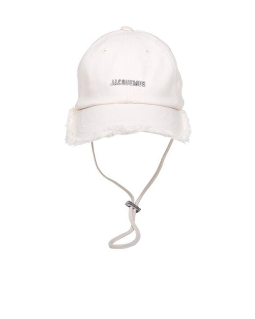 Jacquemus White The Artichaut Curved Peak Cap for men