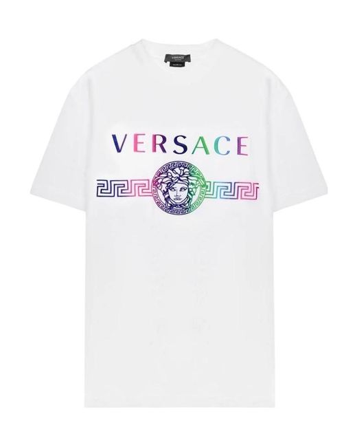 Versace White Logo Printed T-Shirt
