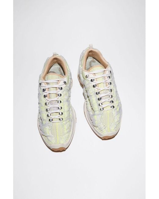 Acne White Bubba Lace-Up Sneakers for men