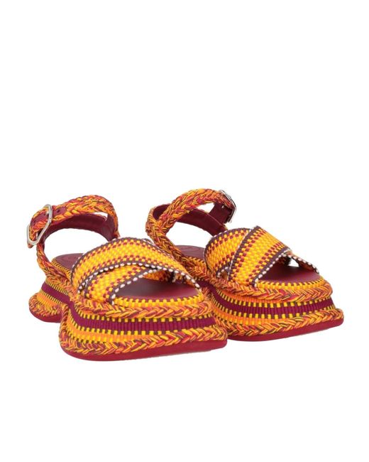 Chloé Orange Woven High-Heel Sandals