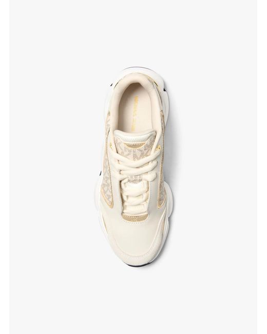 MICHAEL Michael Kors White Logo Printed Lace-Up Sneakers