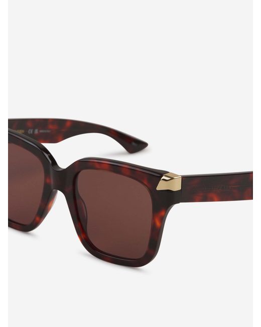 McQueen Brown Eyewear Square Frame Sunglasses