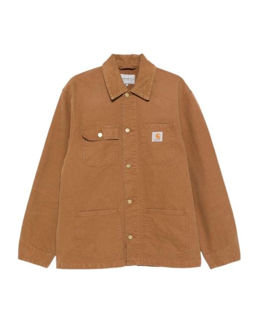 Carhartt Brown Logo Patch Michigan Coat for men
