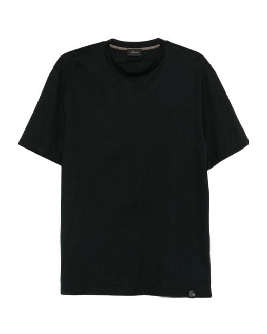 Brioni Black Short-Sleeved Crewneck T-Shirt for men
