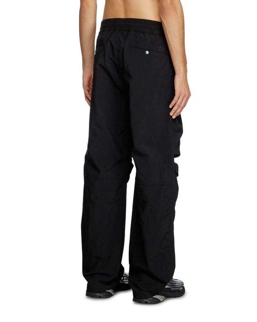 DIESEL Black P-Danzel Straight-Leg Cargo Trousers for men