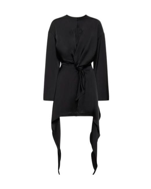 The Attico Black Louie Hollowed Out Short Dress