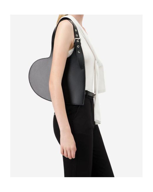Coperni Black Belt Heart Tote Bag