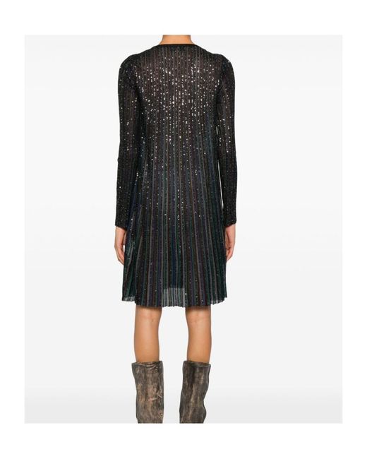 Missoni Black Lurex Long-Sleeved Short Dress