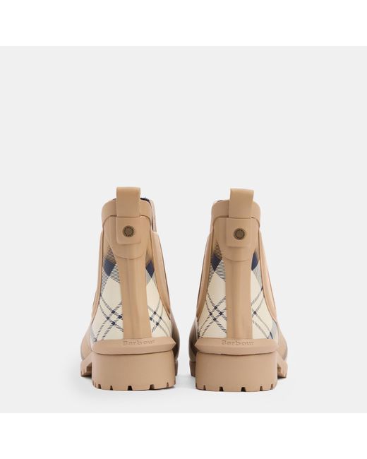 Barbour Natural Logo Plaid Ankle Boots
