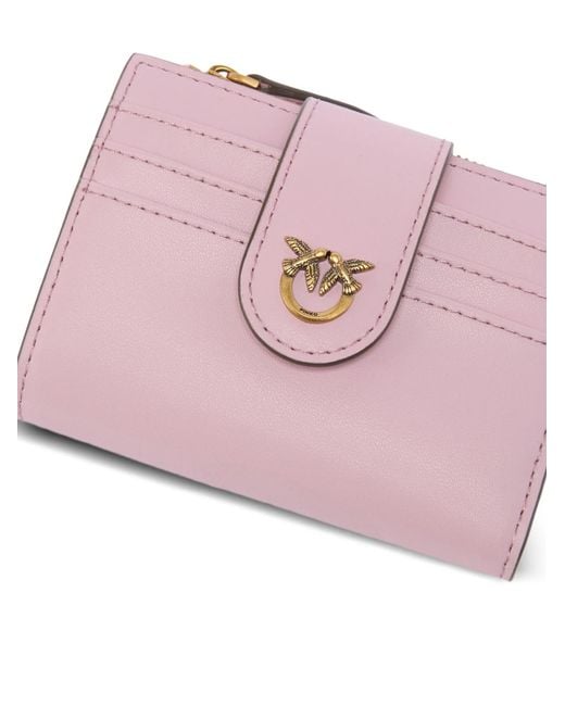 Pinko Pink Logo Plaque Bi-Fold Wallet