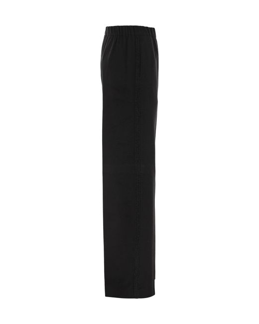 Herno Black Wide-Leg Casual Trousers