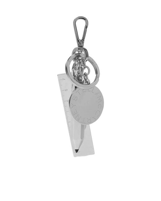 Stella McCartney White Stationery Charm Keychain